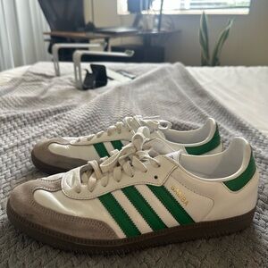 Adidas Samba White and Green Sneakers